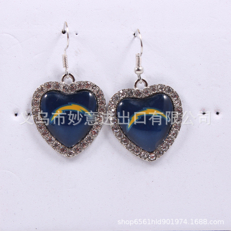 Wholesale Diamond Peach Dot  Logo Earrings